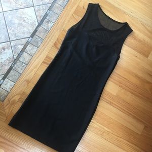 Black Mini Dress with Sheer Mesh Top